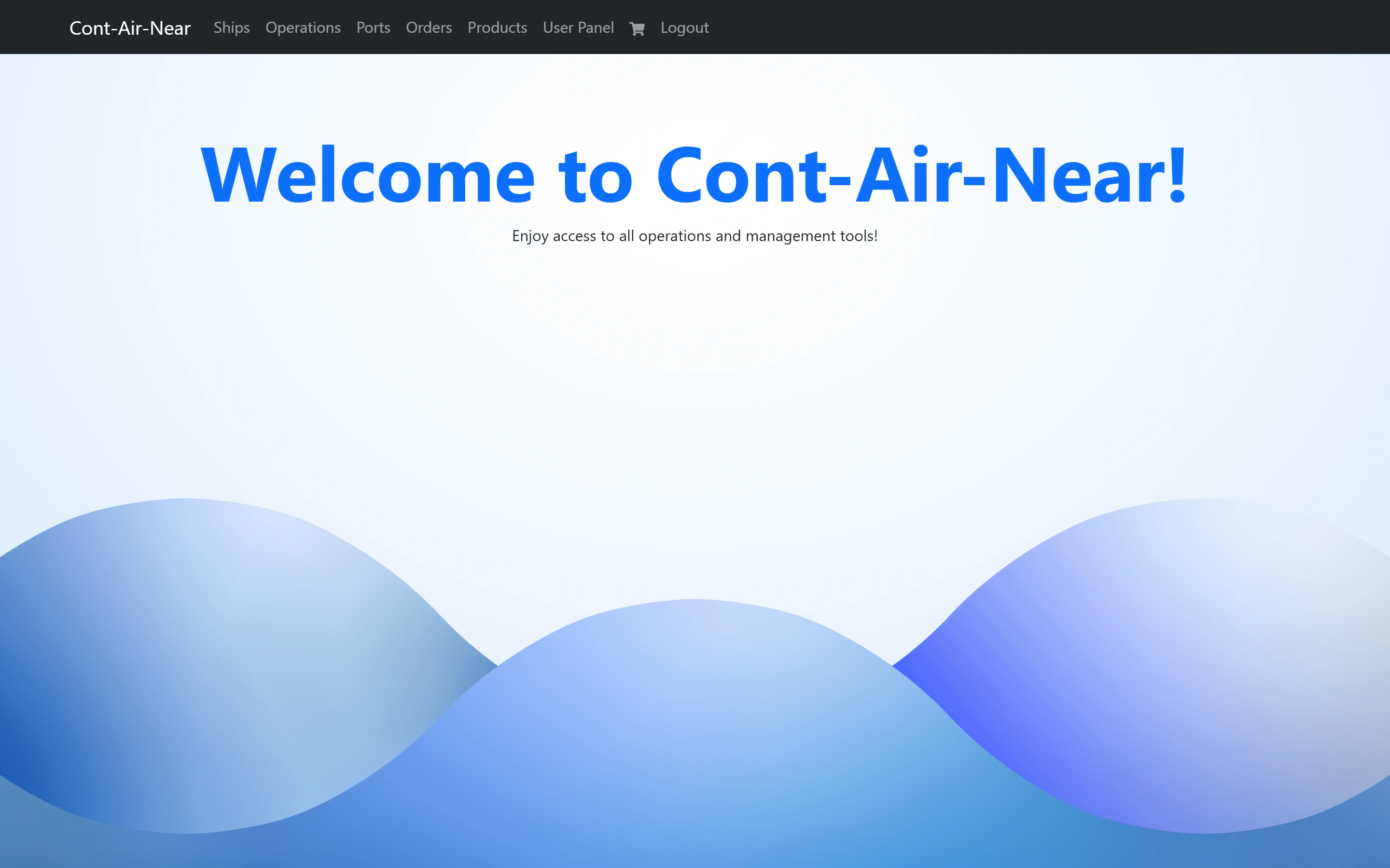 The home page signed in as an employee, with no Clients link in the navigation bar.